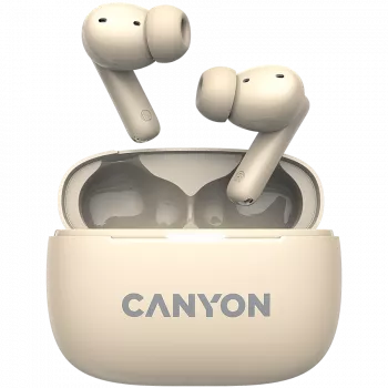 Canyon CNS-TWS10BG Ausinės ir ausinių rinkinys Tikras belaidis stereofoninis (TWS) Įstatomos ausinės pokalbiams/muzikai/sportui/kasdieniam naudojimui USB Type-C Bluetooth Smėlio spalvos (CNS-TWS10BG)
