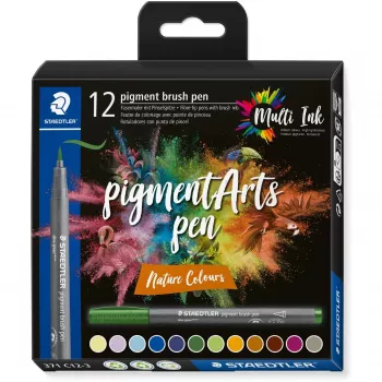 Brush Pen Staedtler Pigment Arts Nature Colors 12 vnt.