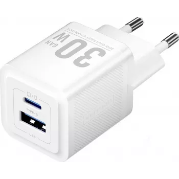 Vention 30W - įkroviklis su GaN technologija, 1x USB-A, 1x USB-C (baltas)
