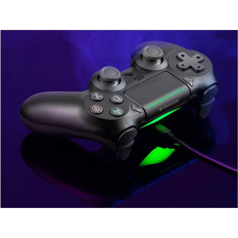 Laidinis žaidimų pultas TRACER SHOGUN PRO Black — 16 mygtukų, analoginis/digitalinis, 1,5 m kabelis, vibracija, PC/PS4/PS3