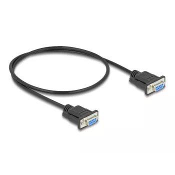 DeLOCK 86822 Serijinis kabelis, juodas, 0,5 m, DB-9