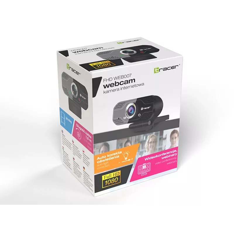 Webkamera Tracer WEB007 2 MP 1920 x 1080 pikselių USB 2.0 Juoda