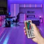 LED juostinis šviestuvas Vention PAEWH 2 m, USB maitinimas 5V, RGB su IR nuotolinio valdymo pulteliu, montavimas ant dvipusės juostos