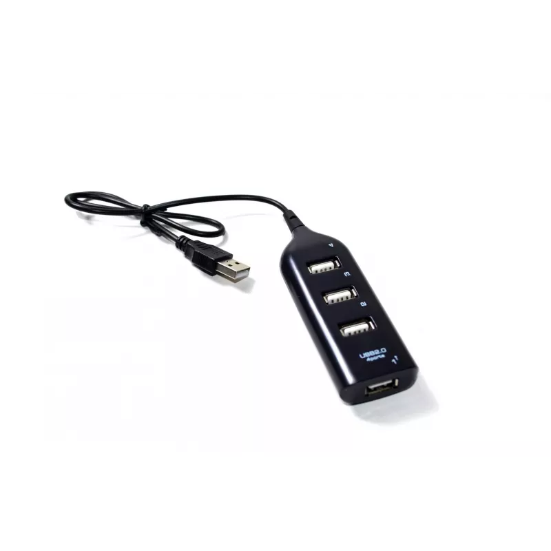 VAKOSS USB stotelė TC-234UX — 4 prievadų USB 2.0 stotelė, DC maitinimas (5V, 1A), juoda