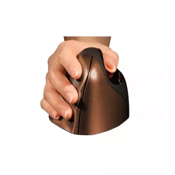 BakkerElkhuizen Evoluent 4 Small Wireless dešinei rankai, vertikalus, lazerinis, RF belaidis, 2600 DPI, juoda, ruda