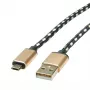 ROLINE 11.02.8820 USB kabelis 1,8 m USB 2.0 USB-C Micro-USB B juodas - auksinis
