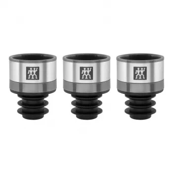 Vyno išsaugojimo siurblys ZWILLING FRESH & SAVE – siurblio galvutė vakuuminiams kamščiams, pilka, Ø 3 cm, aukštis 40 mm, komplekte 3 vnt.