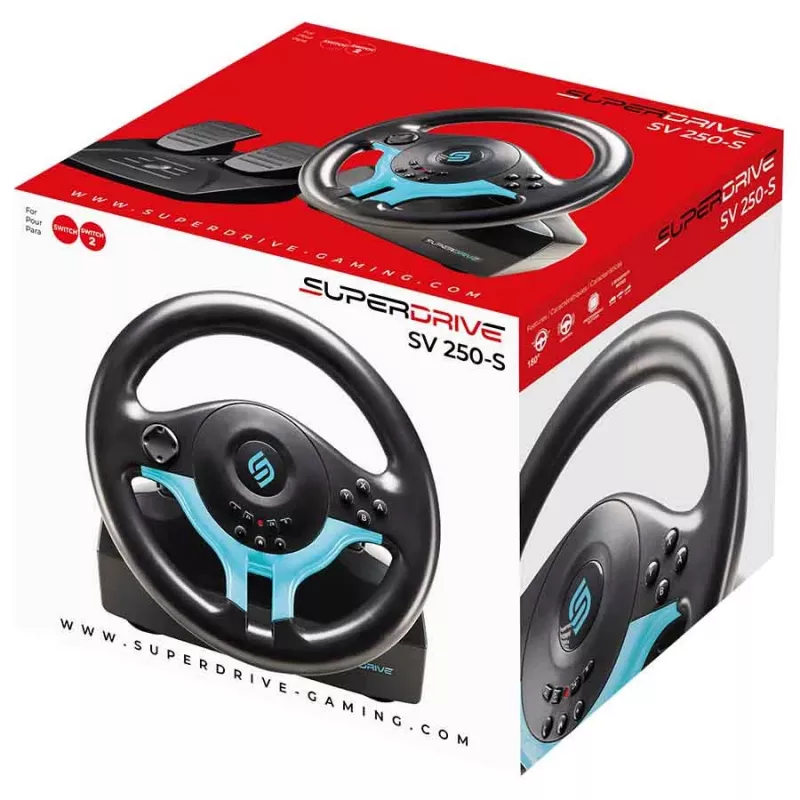 Subsonic Superdrive SV 250-S Driving Wheel Blue Edition vairas su pedalais