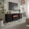Komoda Cama Meble Volare 200 x 39 x 75 cm, juoda, medžio drožlių plokštė, 16 mm rėmas