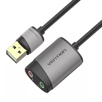 Vention USB išorinė garso plokštė 0,15 m pilkas metalas