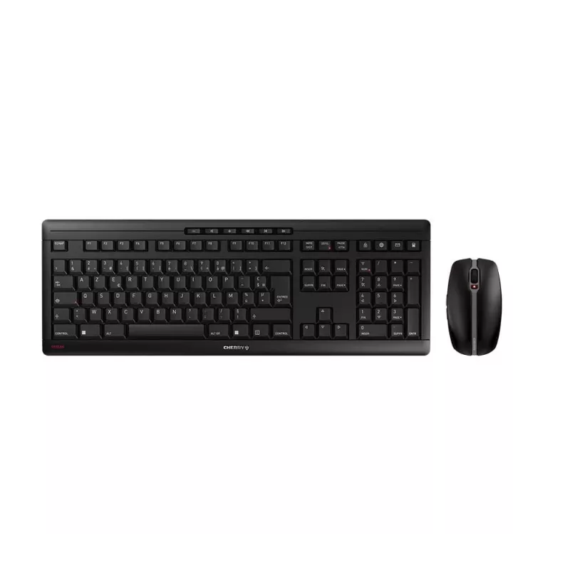 CHERRY Stream Desktop belaidis klaviatūros ir pelės rinkinys, RF Wireless, AZERTY prancūziškas, juodas