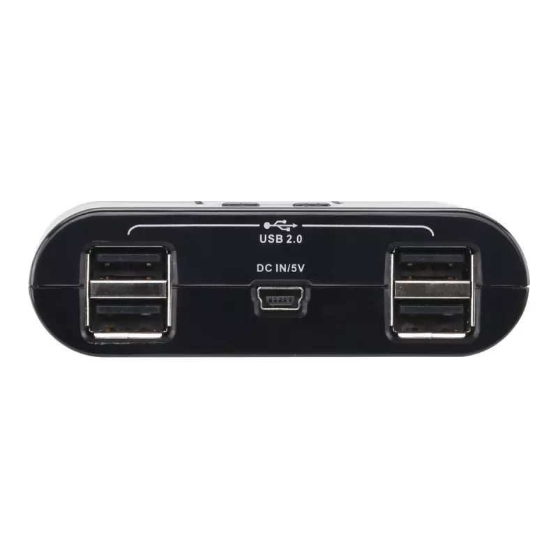 USB 2.0 2 prievadų įrenginių daliklis ATEN US224AT — USB Type-A, 1,8 m kabelis, juodas