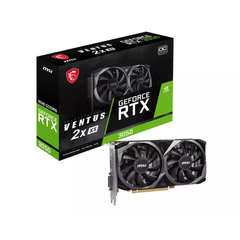 Vaizdo plokštė MSI VENTUS GEFORCE RTX 3050 2X XS 8G OC, NVIDIA, 8 GB GDDR6
