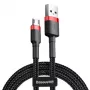 Laidas Micro USB Baseus Cafule 1.5A 2m (raudonas ir juodas)