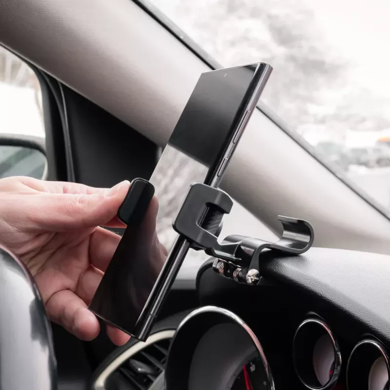 Telefono laikiklis Tellur TLL171261 – universalus kompaktiškas reguliuojamo kampo laikiklis automobiliui ir stalui, juodas