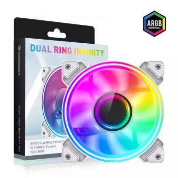 Gamemax Dual Ring Infinity korpuso ventiliatorius baltas