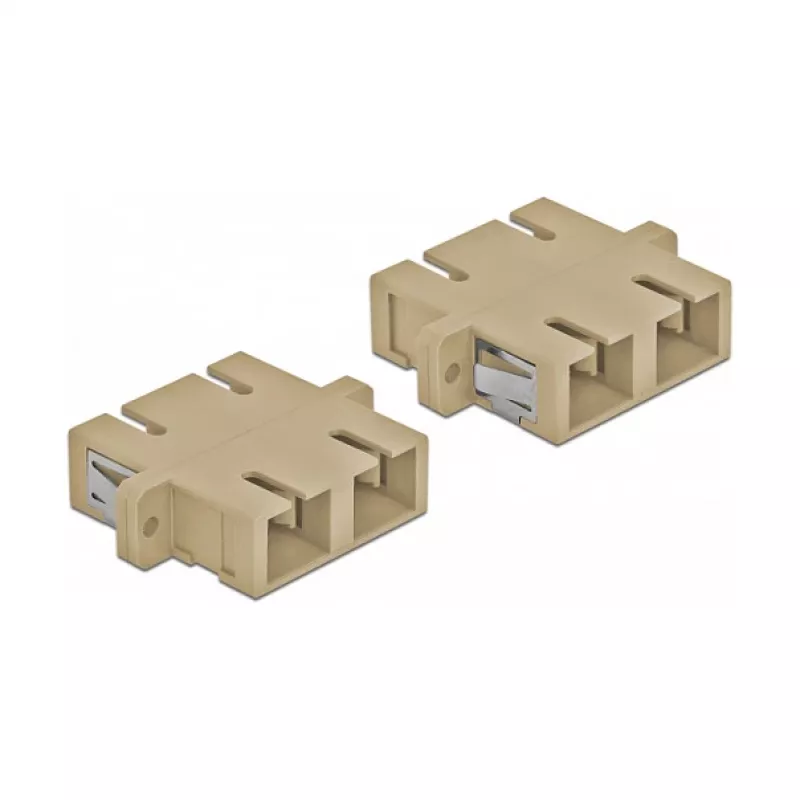 Skaidulinio optinio adapterio rinkinys DELOCK SC lizdas–lizdas smėlio spalvos, 4 vnt. (85996)