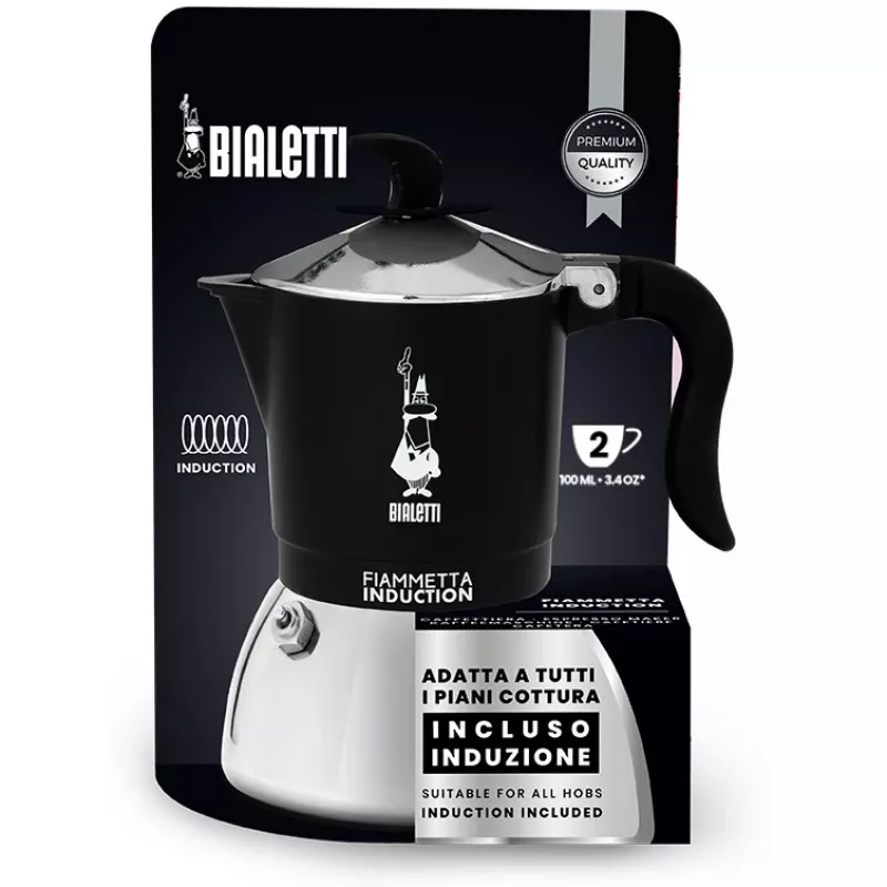 Kavos virimo aparatas indukcinis BIALETTI FIAMMETTA 2 puodeliams, juodas