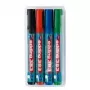 Marker Edding 383 Chisel tip rinkinys 4 spalvų: juoda, mėlyna, žalia, raudona