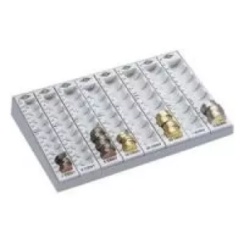 Monetų skaičiavimo lentelė WEDO 290×200×45 mm Euro šviesiai pilka su 8 lizdais monetoms