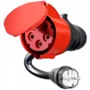 go-e Adapteris Gemini flex 22 kW, CEE raudonas trifazis 32A > buitinis kištukas (juodas, 30 cm)