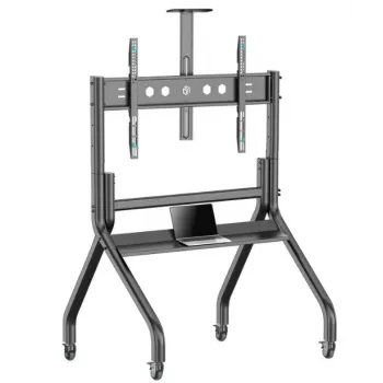 Mobilus grindinis TV stovas ONKRON TS2080-B 60–120 colių televizoriams, juodas