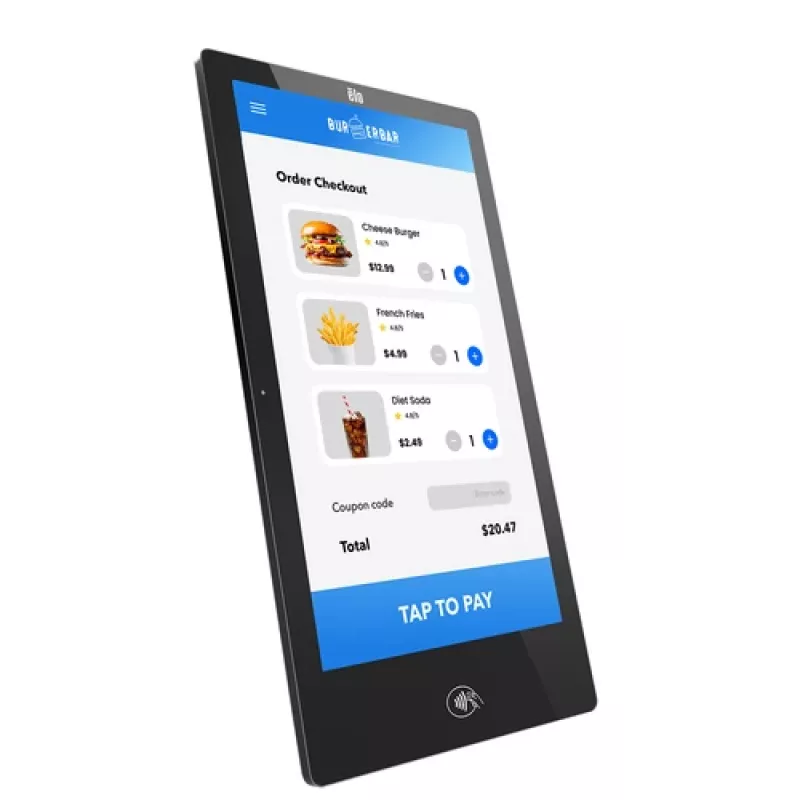 Elo Pay - All-in-One (visas sprendimas) - 1 x Snapdragon 660 2,2 GHz - RAM 4GB - Flash 64GB - NFC - WLAN: 802,11a/b/g/n/ac, Bluetooth 5,0, NFC - Android 12 - Monitorius: LCD 54,6 cm