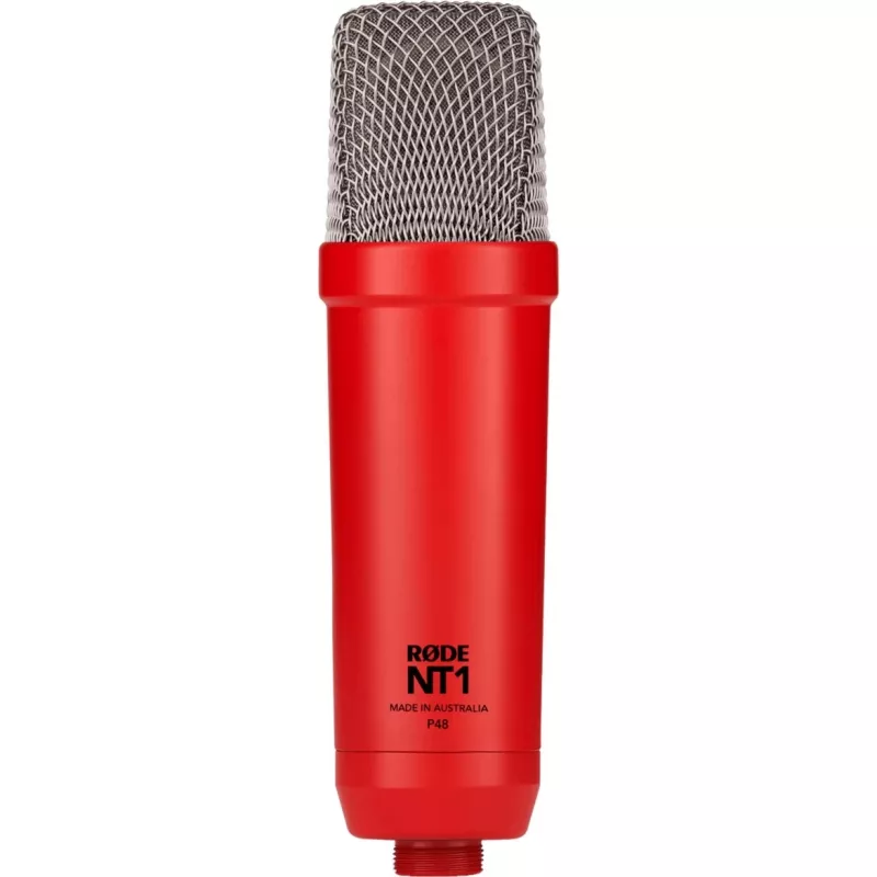 Studijinis kondensatorinis mikrofonas RØDE NT1 Signature Red – kardioidinis, 20–20000 Hz, -32 dB jautrumas, XLR (3 kontaktai), 313 g