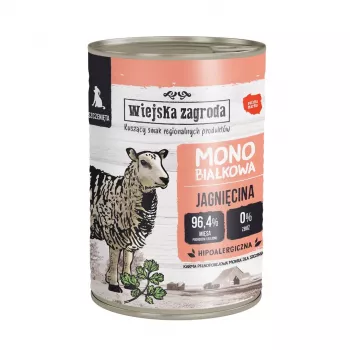 Šlapias ėdalas šuniukams wiejskazagroda Puppy Monoprotein Ėriena 400 g – jaunikliams, be grūdų, vienos rūšies baltymai