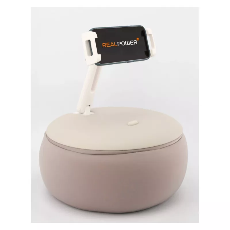 RealPower PillowStand-1 pasyvus laikiklis mobiliesiems telefonams / išmaniesiems telefonams / planšetiniams kompiuteriams, smėlio spalvos