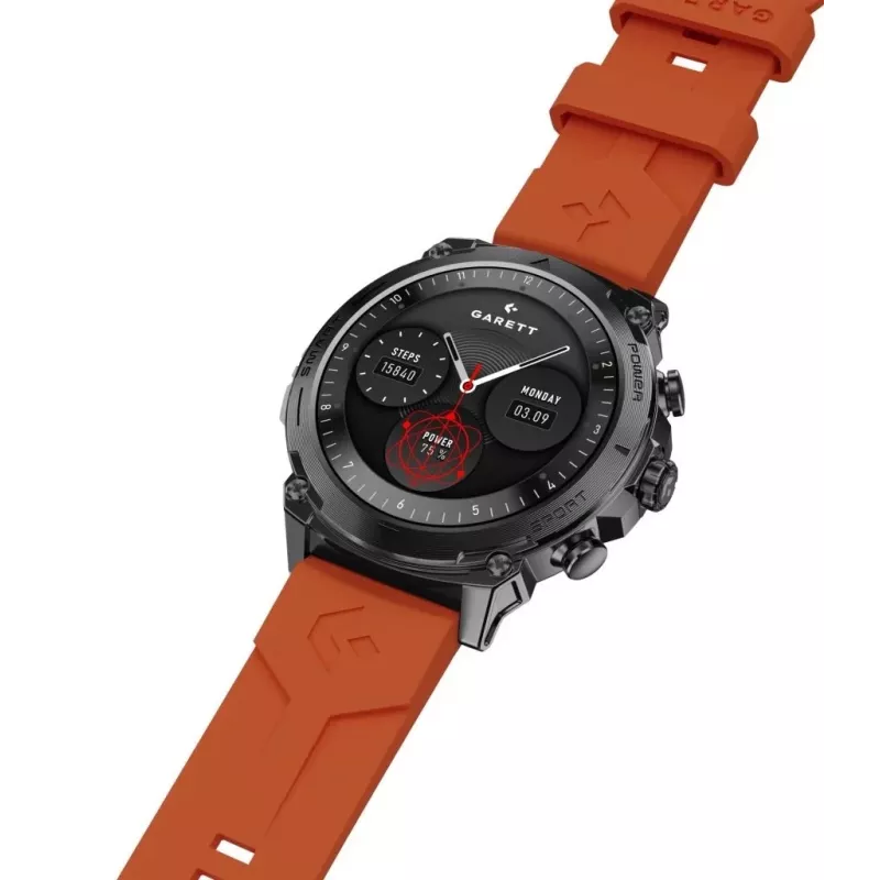 Išmanusis laikrodis Garett Atom Black Steel