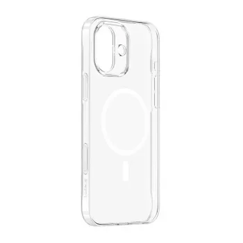 Dėklas Baseus iP16 TouchButton Magnetic permatomas – permatomas apsauginis dėklas su lietimo mygtuku ir magnetiniu tvirtinimu