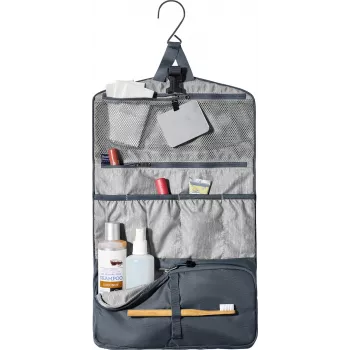 Muilinė Deuter Wash Bag II – sulankstomas kelioninis higienos reikmenų organizatorius, juoda