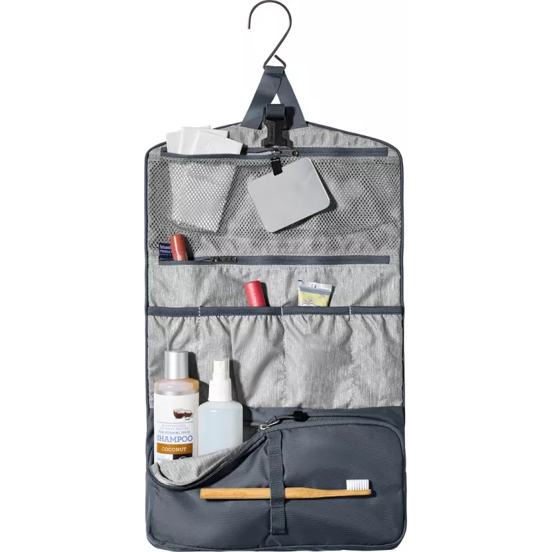 Muilinė Deuter Wash Bag II – sulankstomas kelioninis higienos reikmenų organizatorius, juoda