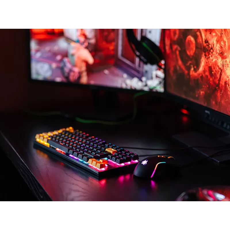 Tracer HORNET 87 žaidimų klaviatūra ir pelė, mechaninė, USB, QWERTY, juoda/geltona
