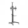 Grindinis TV stovas Gembird TVS-70T-02, 37–70 colių, 70 kg, VESA 200x200–600x400, pakreipimas ±5°/−12°, aukščio reguliavimas, ratukai, kabelių valdymas
