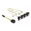 SCSI kabelis DeLOCK 85685 juodas geltonas 1 m 1 x Mini SAS HD SFF-8643 4 x SATA 7 kontaktų