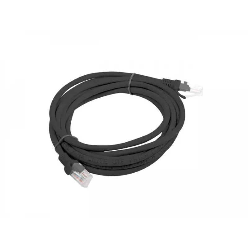 Patch kabelis UTP Lanberg PCU6-10CC-0300-BK (RJ45 - RJ45, 3 m, UTP, 6 kat., juoda)