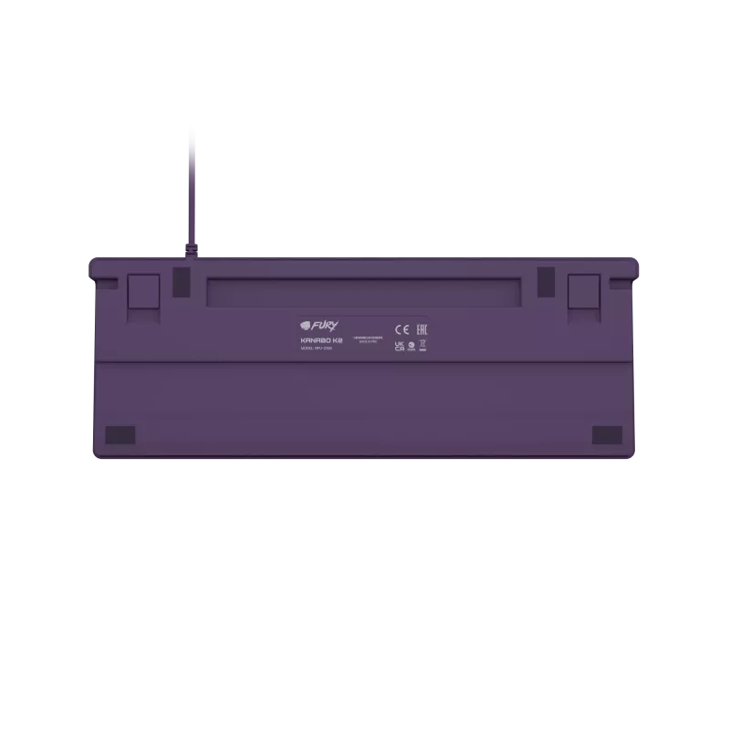 NATEC Fury Gaming klaviatūra Kanabo K2 US balta foninė mechaninė pilkai violetinė