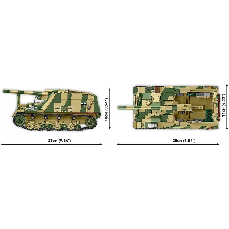 Konstrukcinis rinkinys Cobi Panzerhaubitze Hummel 1118 dalių modelio rinkinys