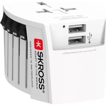 SKROSS MUV USB Pasaulinis adapteris maitinimo adapteris 2x USB