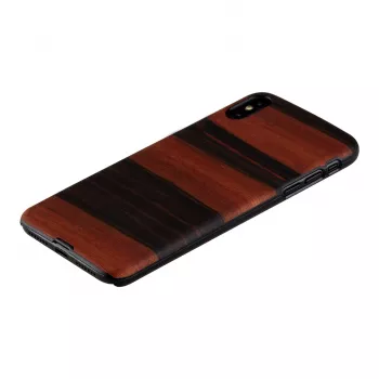 Dėklas Man & Wood iPhone XS Max apsauginis, kietas, juodas, medinis