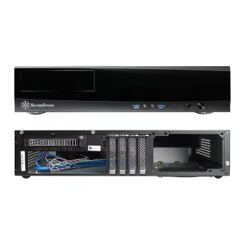 SilverStone MILO ML03 - stalinis kompiuterio korpusas - Mikro-ATX - be maitinimo šaltinio (ATX / PS/2) - juodas - USB / garsas (SST-ML03B-R)