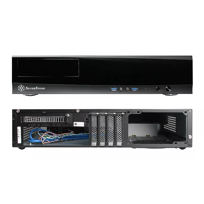 SilverStone MILO ML03 - stalinis kompiuterio korpusas - Mikro-ATX - be maitinimo šaltinio (ATX / PS/2) - juodas - USB / garsas (SST-ML03B-R)
