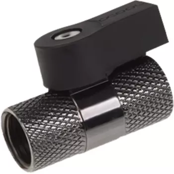 Alphacool 2 krypčių rutulinis vožtuvas G1/4 - Juodas Nikelis (17354)
