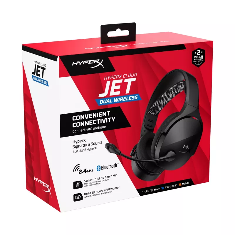 HyperX Cloud Jet – Belaidės žaidimų ausinės (Juodos)