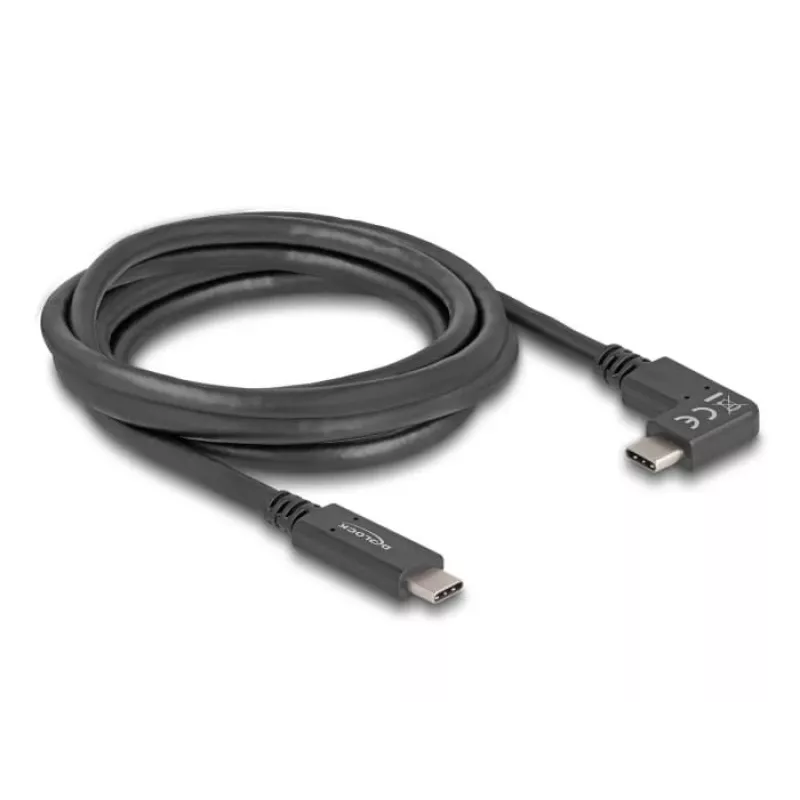 DeLOCK USB kabelis USB Type-C vyriškas į USB Type-C vyriškas kampuotas 2m 5Gbps 4K PD 60W