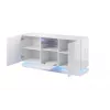 QIU 2D1K komoda 150x41.5x75 cm blizgus baltas/blizgus baltas
