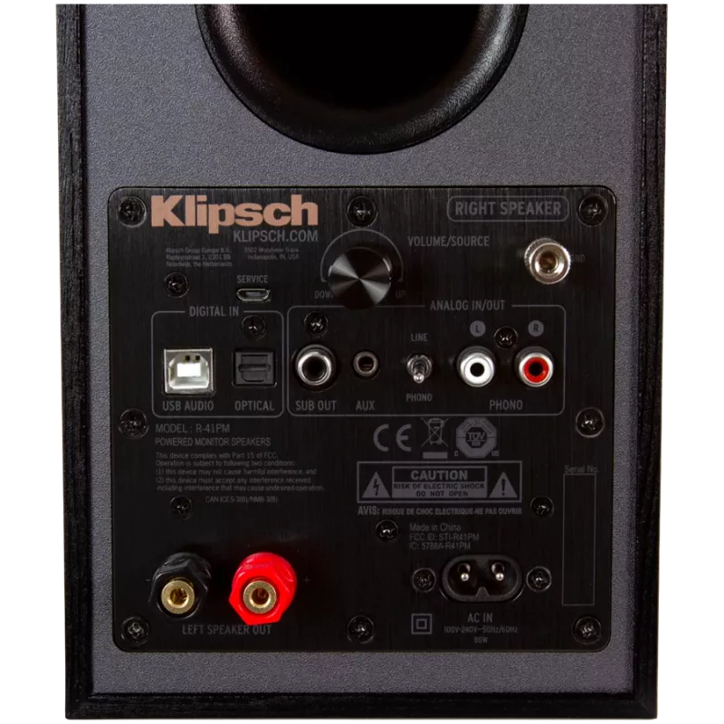 Aktyvus garsiakalbis Klipsch R-41PM juodas varinis 70 W laidinis belaidis