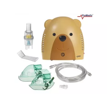 Promedix PR-811 inhaliatorius vaikams, meškiukas, purkštuvas, kaukės, filtrai